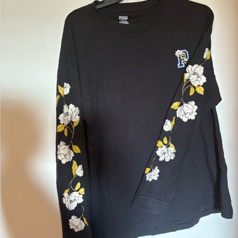 PINK long sleeve with flowers down arms